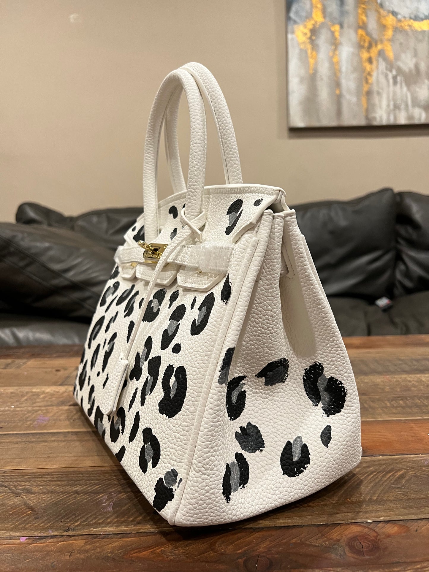 Hand painted designer inspired Bag - Animal prints