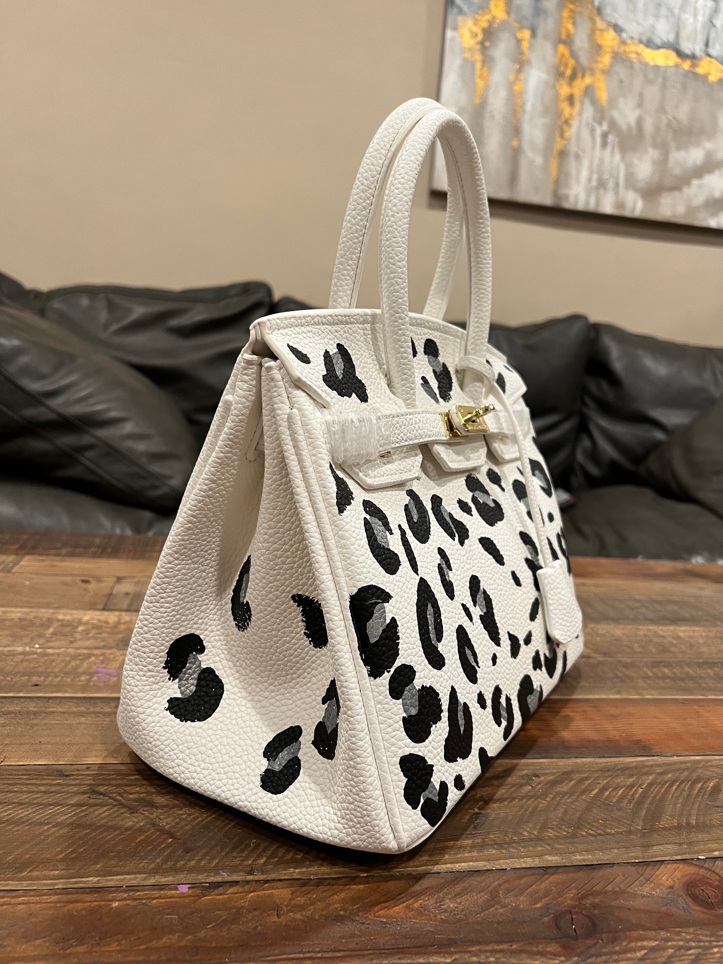 Hand painted designer inspired Bag - Animal prints