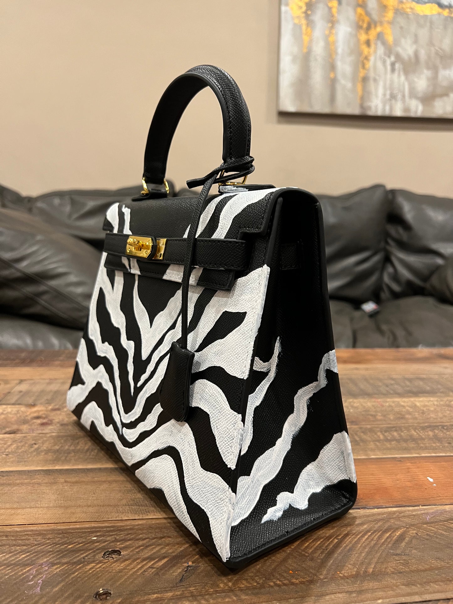 Hand painted designer inspired Bag - Animal prints