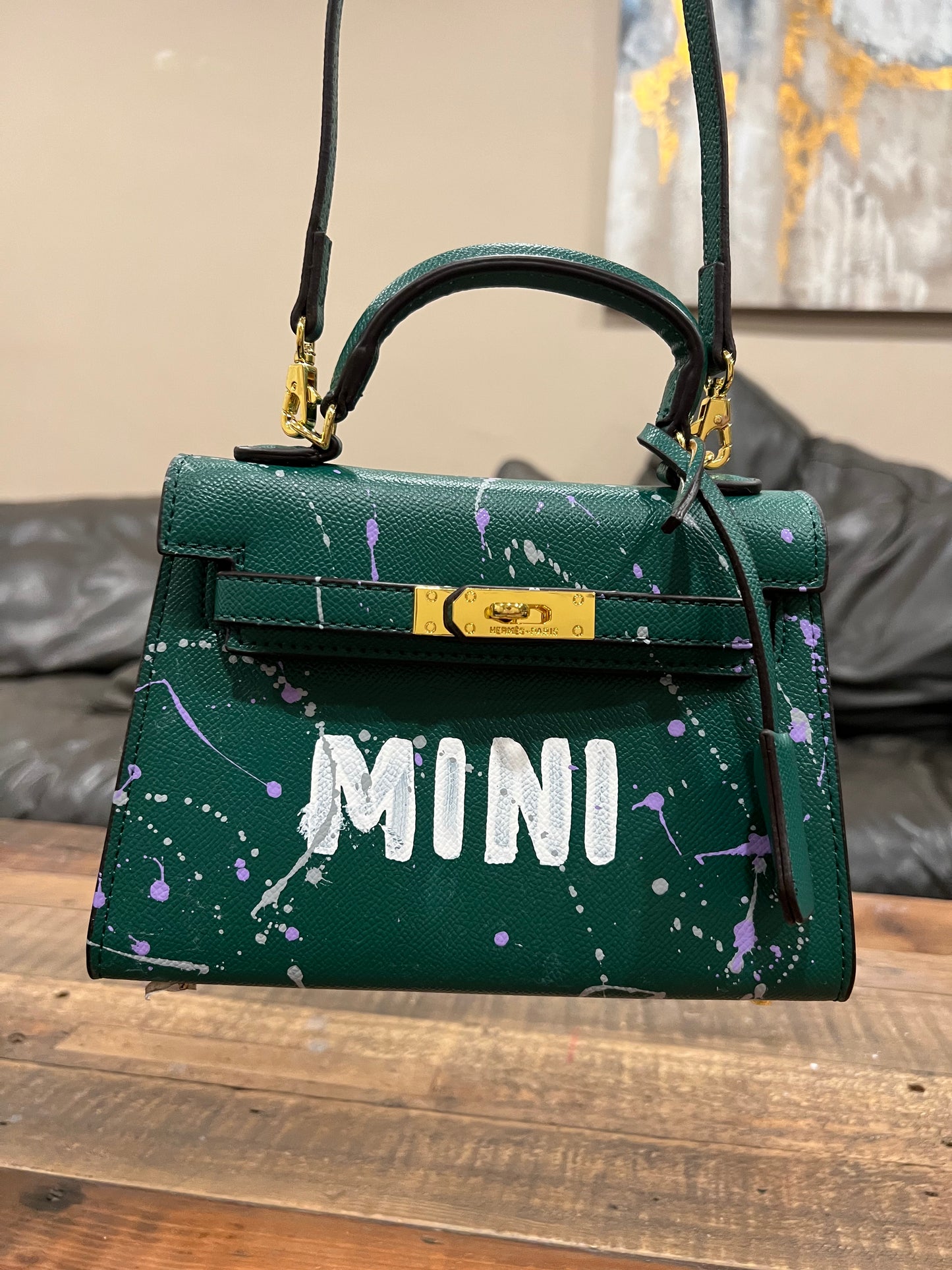 Hand painted designer inspired Bag - Mini