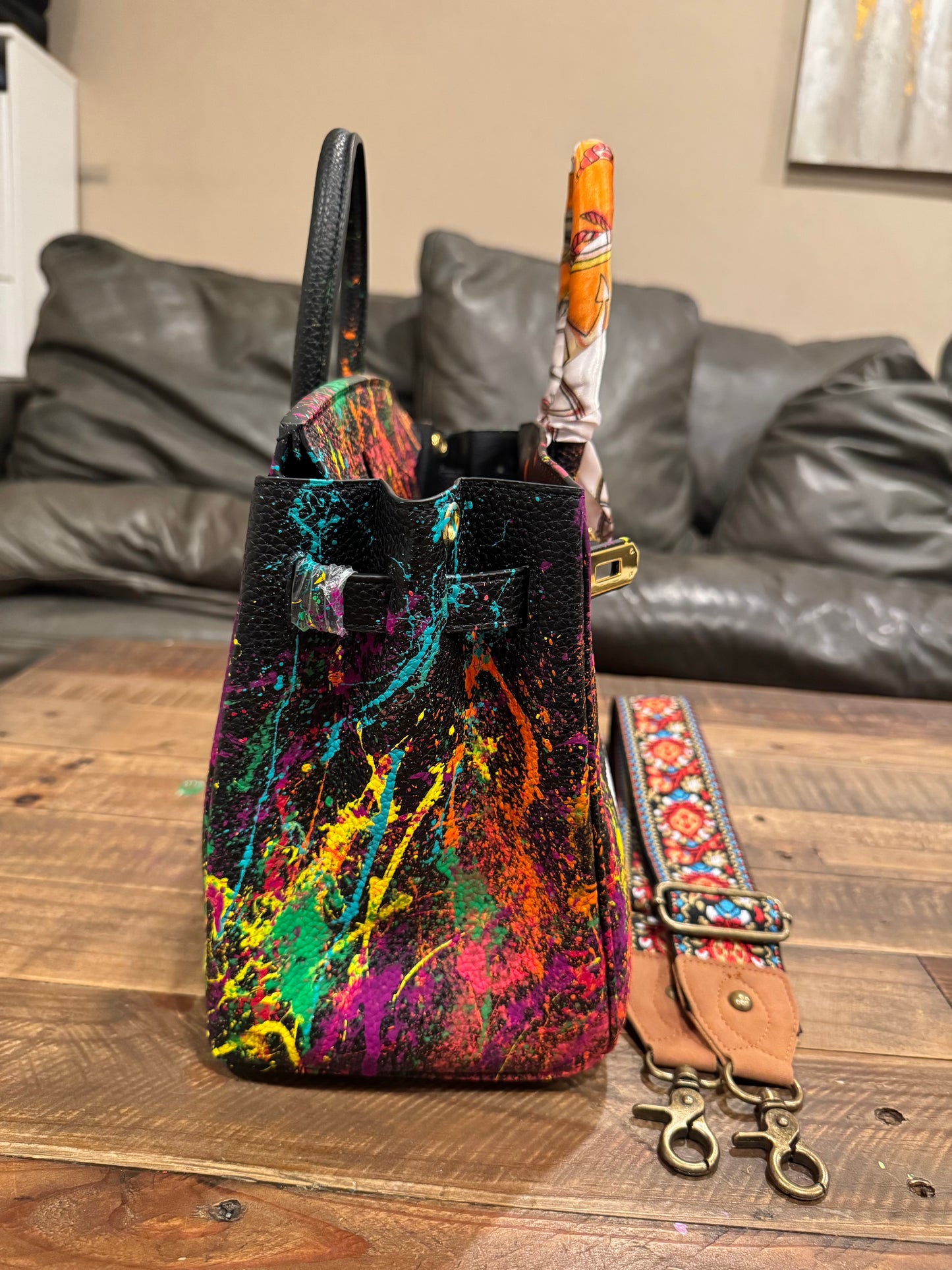 Designer inspired hand painted Bags